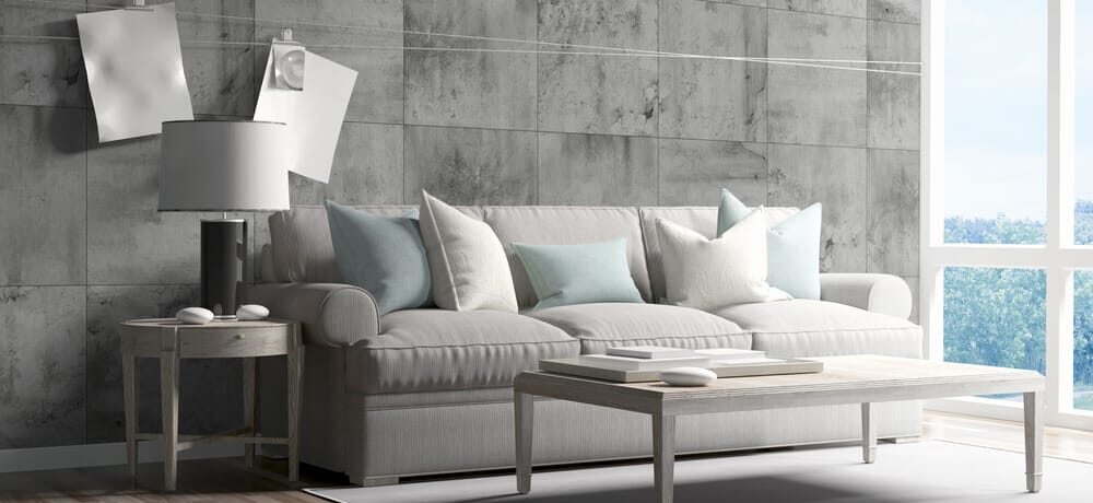 Parede de cimento queimado