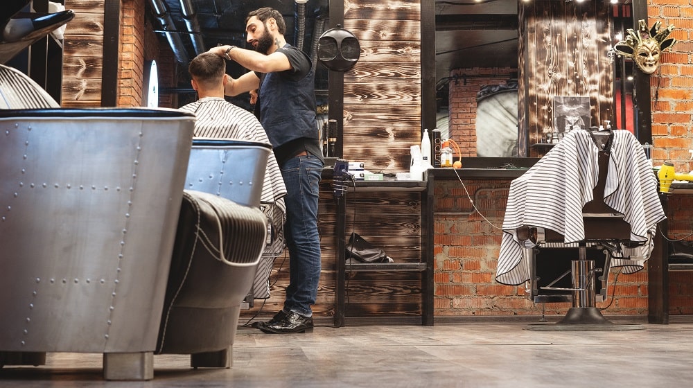 Decoração além do piso para barbearia