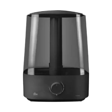 Umidificador de ar na cor preta, modelo ultrassônico