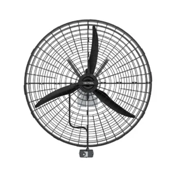 Ventilador de parede da marca Ventisol na cor preta com 3 pás