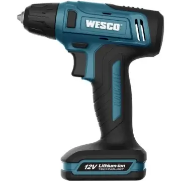 Furadeira da marca Wesco na cor verde escuro com preto