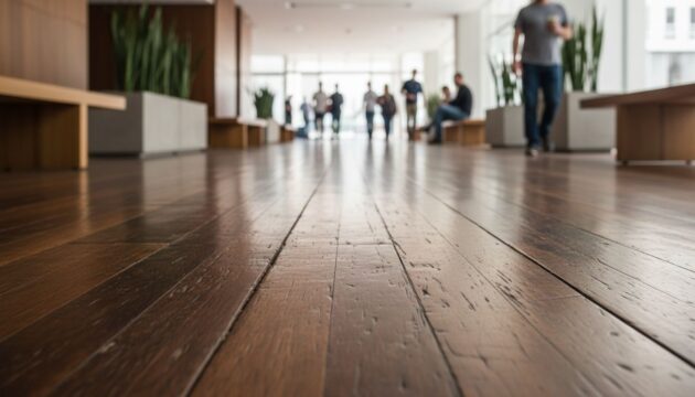 Piso de madeira em sala ampla e elegante