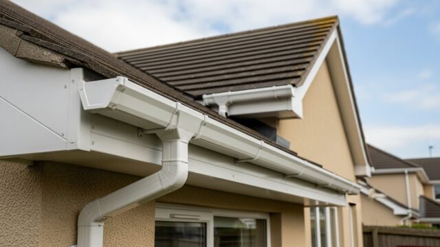 Calha de imóvel residencial impermeabilizada