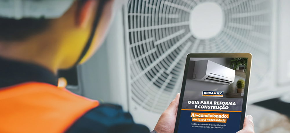 Banner do guia da Obramax sobre ar-condicionado