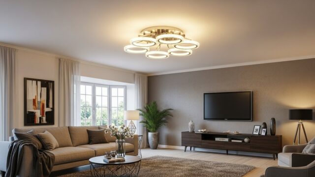 Plafon decorativo instalado em sala de estar