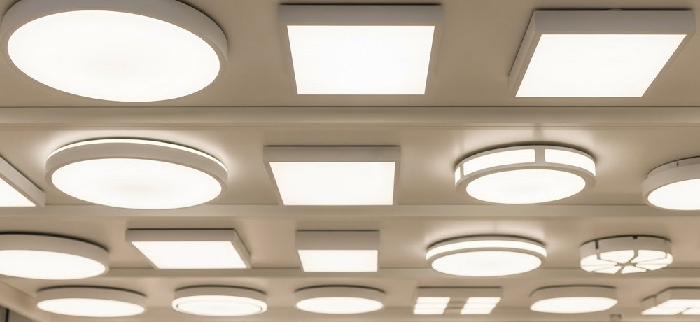 Diferentes tipos de plafon exibidos no teto