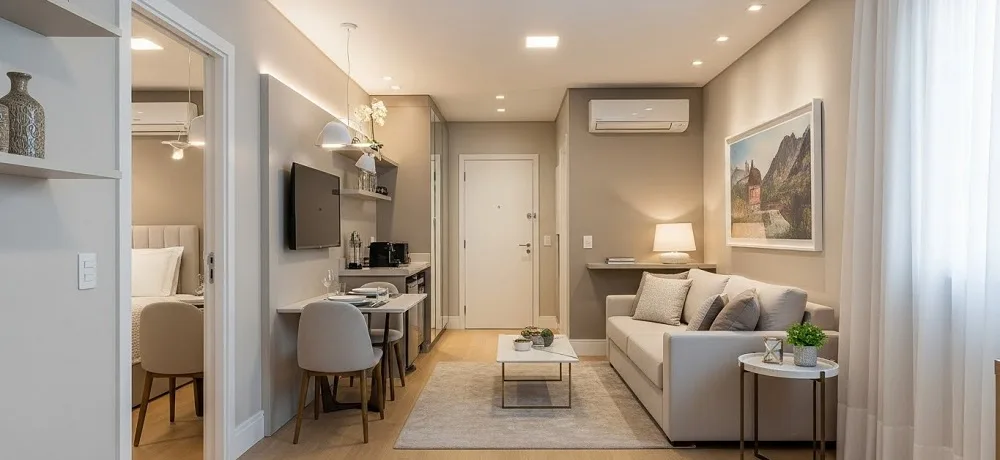 Imagem de um apartamento pequeno decorado