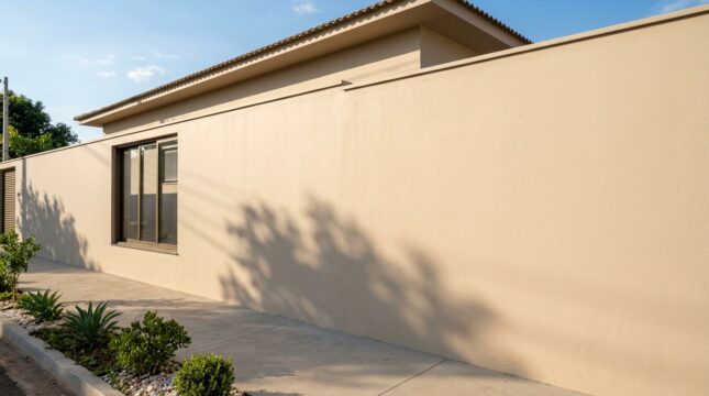 Fachada de casa com pintura na cor bege