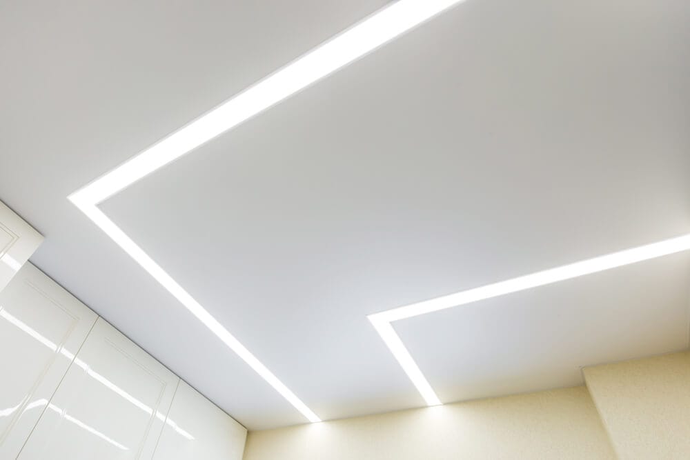Sanca de gesso com rasgo de luz