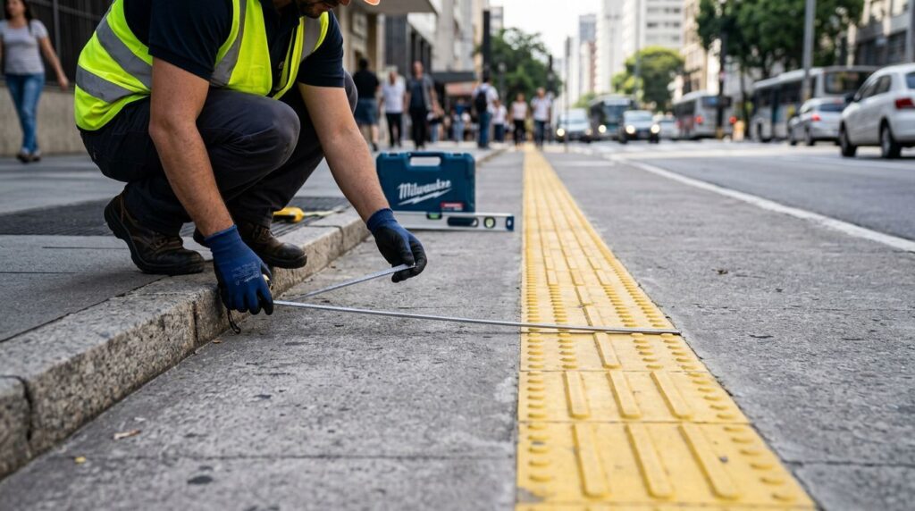 O que é piso tátil: guia técnico para instalação, tipos e materiais