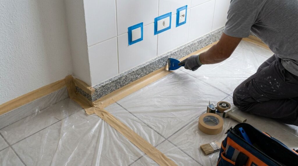 Pintura de parede em ambiente residencial
