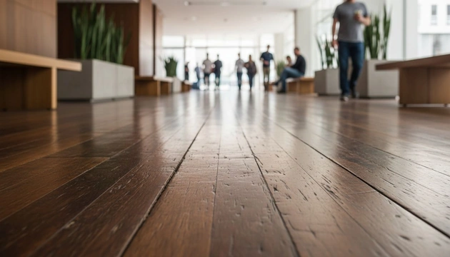 Piso de madeira em sala ampla e elegante